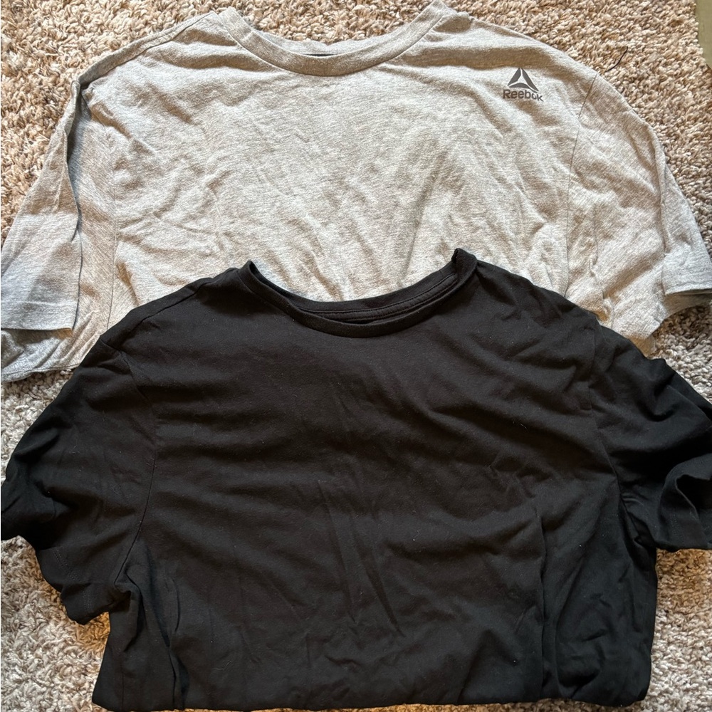 Reebok gray and black no brand T-Shirt Duo